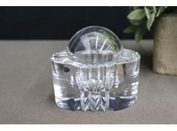 Round Glass Crystal Box With Clear Orb Top