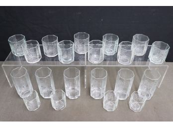 Large Group Lot Of Dansk Summerhouse Glass Barware - Highball, Rocks, And Cordial