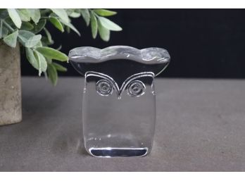 Kosta Boda Owl Crystal Figurine, Signed