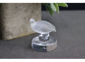 Signed Lalique France Crystal Quail