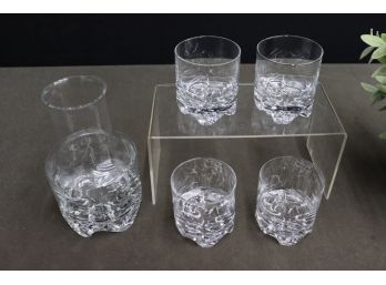 Vintage Iittala Gaissa Decanter And 4 Glass Set By Tapio Wirkkala