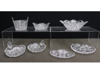 Group Lot Of Cut Glass And Crystal Table Objects