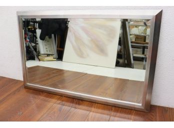 Large Beveled Wall Mirror In Reverse Bevel Frame