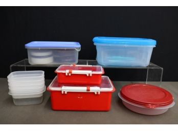 Group Lot Of Variety Food And Household Plastic Containers And Other