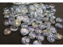 Group Lot Of Rainbow Lustre Glass Beads And Clear Glass Marbles