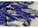 Anacapa Cobalt Blue Melamine Handle Stainless Steel Flatware, Japan
