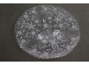 Group Lot Of 3 Highly Decorated Etched And Molded Glass Platters/Tray -  Two Have Gold Overlay