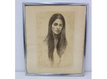 Diane Vidito Pencil Signed Artist Proof Lithograph 'a Young Singer'