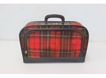 Vintage Red & Black Plaid Carry-on Suitcase