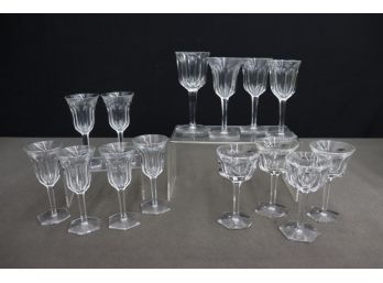 Assortment Of Vintage Baccarat Crystal Malmaison Pattern Wine Glasses