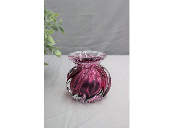 Cranberry & Amethyst Glass Vase By Josef Hospodka