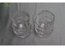 Two Spiral Ripples Thick Glass Tumblers