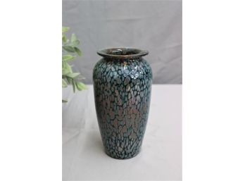 Vintage German Art Glass  Pink, Green Water Drop Vase