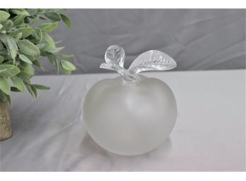 A Lalique Frosted Glass Grand  Apple Perfume Bottle, Post 1945. Marks: Lalique, France