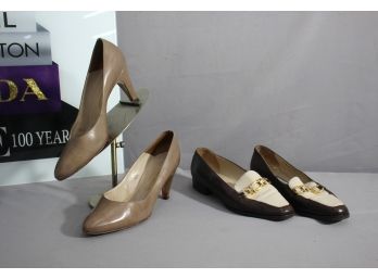 Two (2) Pairs Of Bally Loafer And Pumps -5.5 / 7.5