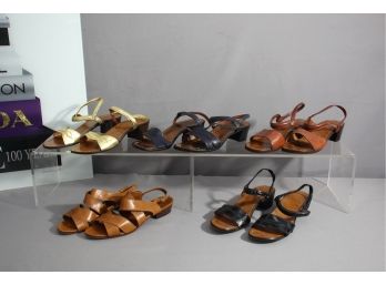 Group Lot Of Leather Sandals -size 7