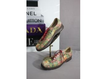 Icon Gustav Klimt Wearable Art Soft Leather Comfort Shoes S -size 9