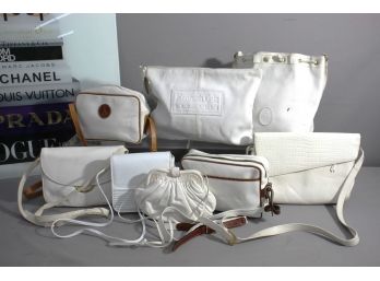 Collection Of  White Vintage Ladies Hand Bags