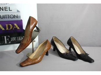 Pair Of  Quality Leather  Pumps Made In Greece -size 38