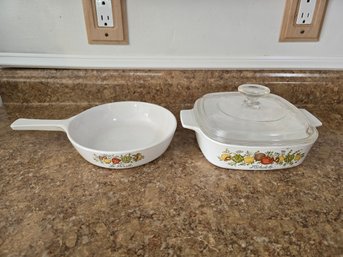 Corning Ware L'echalote Spice Of Life Casserole Dish And Pan