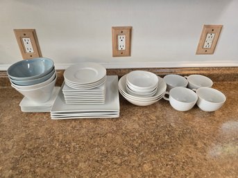 Crate & Barrel 36 Piece Lot Of Plates, Bowls, Mugs, And More!