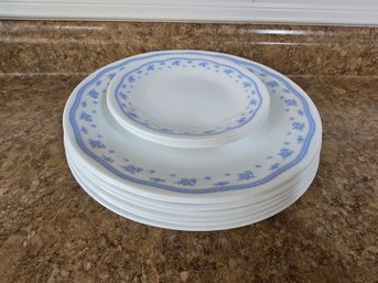 Corelle Morning Blue Dinner And Salad Plates Lot Of 10