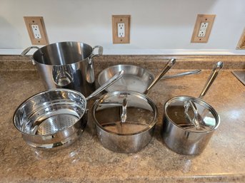 All-Clad Stainless Steel Pots And Pans, Lot Of 5