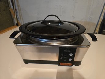 Rare Crock-Pot Model SCCPTP600- 6 Quart Stainless Steel Programmable Oval Slow Cooker