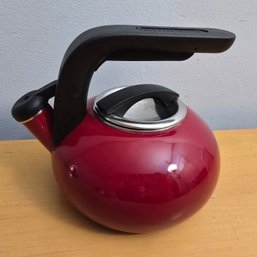 KitchenAid Red Enamel On Steel Teapot Kettle