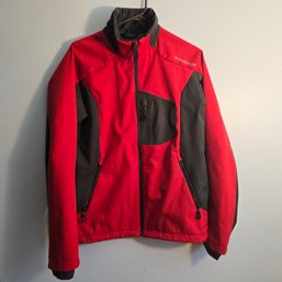 Colombia 'Titanium' Men's Medium Fall Windbreaker Jacket - Red Gray