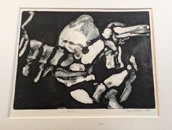 Skeleton Lithograph ' Hips ' Skeletal  By Sarah Alden? 9/95