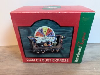 JC Penney HomeTowne Express '2000 Or Bust' Express Holiday Ornament NIB Y2K