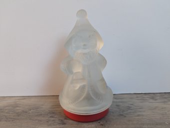 Goebel Crystal Gnome Santa On A Rotating Reuge Music Box - Works - 24% Lead Crystal