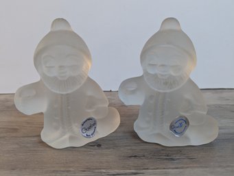 2 Goebel Santa Gnome Candle Holders