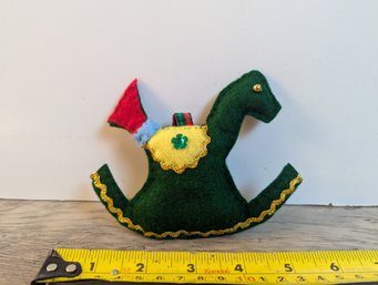 Vintage Felt Rocking Horse Christmas Tree Decoration