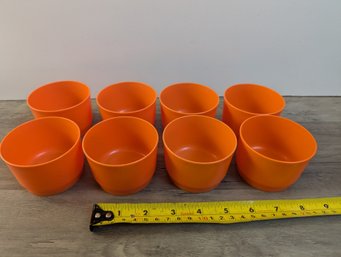 8 Tupperware Small Cups 1229-1 Orange