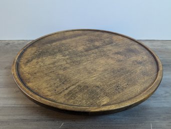 Solid Wood 13' Turntable Serving Dish On A Ball Bearing Base