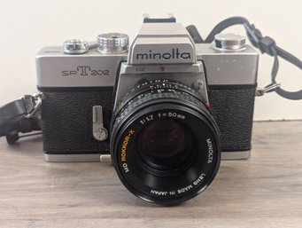 Minolta SRT-202 Film Camera With Md-rokkor-x 1:1.7 50mm Lens - Working Read Description