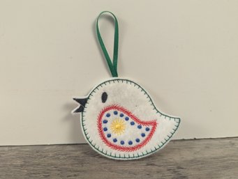 Vintage Felt Embroidery Bird Christmas Ornament