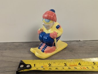 Holiday Ceramic Salt Shaker 'hot Dog' Ski Skiier