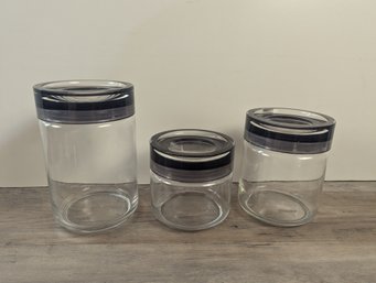 3 Guzzini Glass Jars With Stay-fresh Lids - Kitchen Contianers