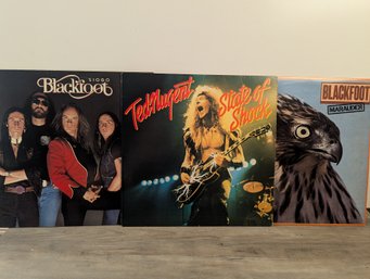 3 Southern Rock Records - Ted Nugent, Blackfoot VG Vinyl Record LP