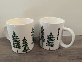 2 Starbucks Christmas Coffee Mugs - 12 Oz