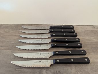 7 Henckel Steak Knives - JA Henckels Eversharp Stainless Steel 35197-100 Used