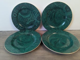 Neiman Marcus Malachite Design Small Plate Set Of 4