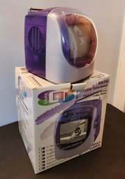 Vintage GPX CT TVP2cT 5 1/2' Portable Black & White TV In Box AM FM Radio Purple