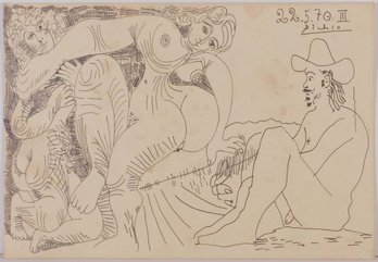 Pablo Picasso, Attributed: Femme Et Deux Hommes