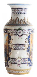 Hand-painted Rococo Style Motif Vase In White