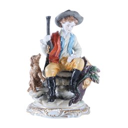 Hunting Enthusiast's Delight: Vintage Boy With Shotgun Figurine