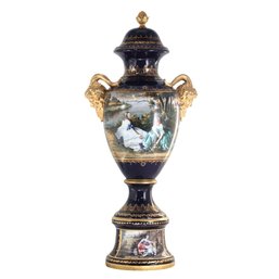 Rococo Style Hand-Painted Porcelain Vase